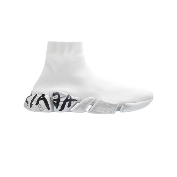 Balenciaga Speed 2.0 Graffiti Recycled Knit Sneakers - Picture 1 of 14